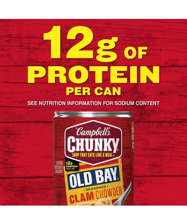 Campbell's Chunky Old Bay Seasoned Clam Chowder 18 Oz Can - Case of 12 - Buy Online on GoSupps.com