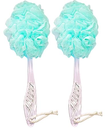 Loofah Back Scrubber for Shower Long Handle Bath Body Brush Soft Nylon Mesh Loofah Sponge On a Stick Exfoliating Scrub Cleaning Luffa for Elderly for Men Women(2-Pack Green) - Buy Online on GoSupps.com