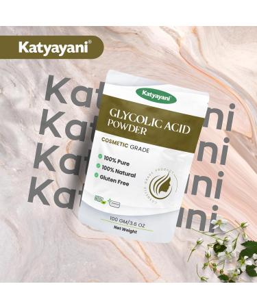 Katyayani Glycolic Acid Powder (3.6oz/100gm) - Cosmetic Grade for DIY Peels & Masks | Enhance Creams & Moisturizers - Buy Online on GoSupps.com