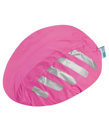 EAY CASE BITHELM Rain cover rain protection for helmets water -repellent helmet coating with elastic band reflector helmet protection Rain cover for more safety in road traffic pink