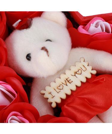 Artificial Rose Flower Gift Box - Soap Flowers for Birthday Valentine's Day & Mother's Day | Red Color Scheme - Buy Online on GoSupps.com