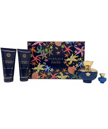 Versace POUR FEMME DYLAN BLUE 4 PIECE GIFT SET - 3.4 OZ EAU DE PARFUM