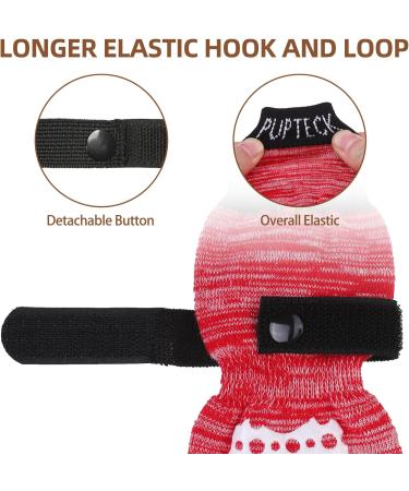 Buy Pupeck Anti-Slip Dog Socks | Adjustable Straps | Summer Paw Protection | Large Red & Black - 2 Pairs - Buy Online on GoSupps.com