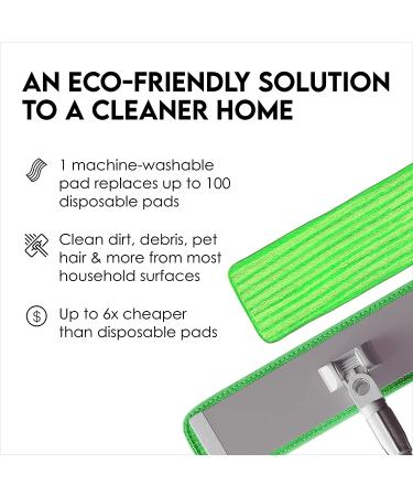 Microfiber Mop Pads 4 Pack - Reusable Washable Cloth Replacement Heads - Fits Bona, Bruce, Rubbermaid, Libman + More - 18 Inch - Wet, Dry, Dust, Spray - Velcro Attachment - Best Thick Cleaning Refill - Buy Online on GoSupps.com