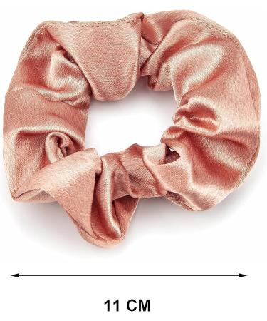 2 Pcs Silk Scrunchies for Women - Premium Satin Hair Ties in Light Brown - Buy Online on GoSupps.com