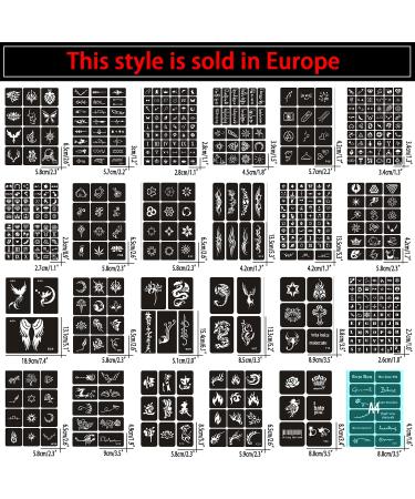 Aresvns 550+ PCS Temporary Tattoo Stencils & Body Painting Pen Set | 24 Sheets Henna Templates for Women | Reusable Glitter & Airbrush Body Art | Christmas Gift - Buy Online on GoSupps.com