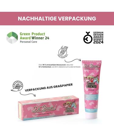 Dr. Bauer's Lovely Friends Toothpaste 2 Pack with Glitter Designs Multiple Flavors For Kids & Adults Sustainable Packaging 90ml per Tube Unicorn - Buy Online on GoSupps.com