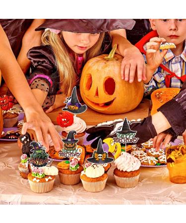 Kids' Halloween Witch Hats Cupcake Toppers 18-PC Set - Perfect for Halloween-themed witch wizard birthday party or baby shower party decorations for boys or girls - SugarGera 3 - Buy Online on GoSupps.com