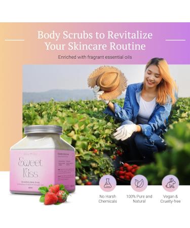 RelaxZing Exfoliating Scrub Moisturizing & Nourishing Body Scrub Tightens Pores and Removes Impurities Soothing and Relaxing Shower Scrub Sweet Kiss Strawberry 350ml - Buy Online on GoSupps.com