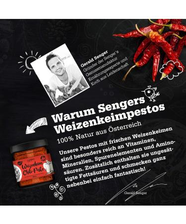  Senger's Sengers Pesto Chile Vegan Paste 100% Superfood from Austria 100g - Buy Online on GoSupps.com