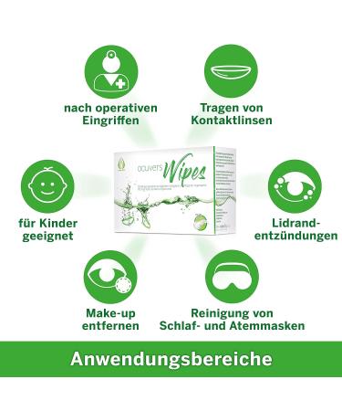 Ocuvers Eye Cleaning Wipes - Hygienic Eyelid Care with Hyaluron & Aloe Vera | 20 Pads for Dry Eyes Blepharitis & Inflammation - Buy Online on GoSupps.com