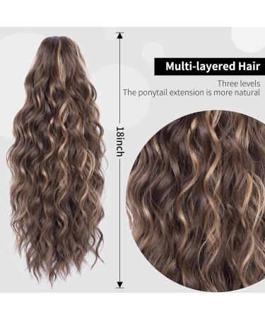 18 Multi-Layer Brown Mixed Honey Blonde Clip-In Ponytail Hair Extension - Buy Online on GoSupps.com
