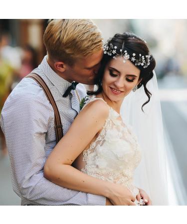 Sibba Bridal Headband Flower Headpiece 1 PC Pearl Hairband Crowns Tiara Wedding Head Pieces Brides Proposal Bands Bridesmaid Beaded Headdress Hair Accessories For Toddler Girls Women - Buy Online on GoSupps.com