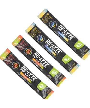 REDMOND Re-Lyte Pre-Workout Drink Mix, Sampler Pack, 4 Sticks