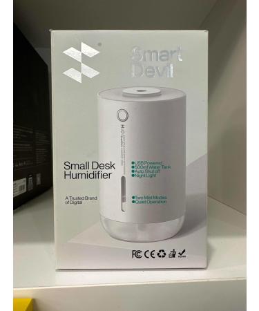 SMARTDEVIL 500ml USB Desktop Humidifier for Bedroom and Office - 2 Mist Modes, Auto Shut-Off, Super Quiet - Ideal for Travel and Plants - White - Buy Online on GoSupps.com