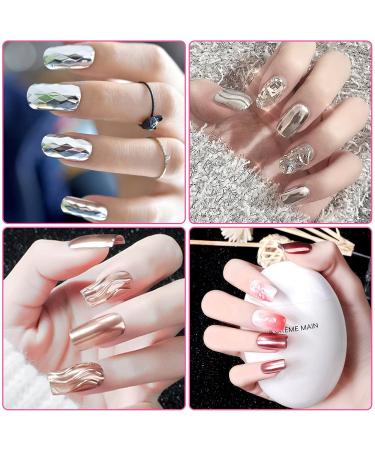 Melliex 8 Jar Chrome Powder Nails - Metallic Mirror Glitter Pigment for Stunning Nail Designs | Bright Colors & Magical Effects - Buy Online on GoSupps.com