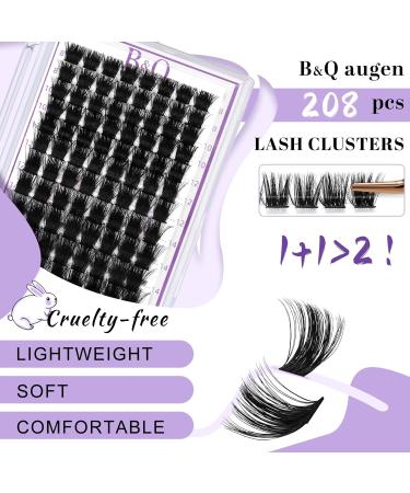 Lash Clusters 208 PCS D Curl Volume Individual Eyelash Extensions Kit - Soft Wispy False Lashes - DIY Lash Extensions 8-16mm - Comfortable Band - Pack of 1 - Buy Online on GoSupps.com