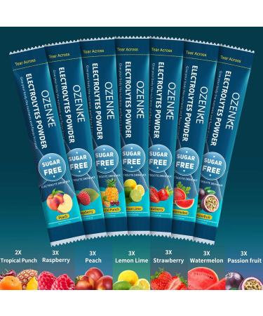 OZENKE Electrolytes Powder Packets Hydration Packets Electrolytes Powder No Sugar Portable Electrolyte Drink Mix for Rapid Hydration Low Sodium 0 Calorie 7 Flavors 20 Sticks&100 Servings - Buy Online on GoSupps.com
