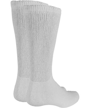 Truform Diabetic Socks for Men & Women - Medical Crew Length Mid Calf 3 Pairs - White - Optimal Comfort & Support - Buy Online on GoSupps.com