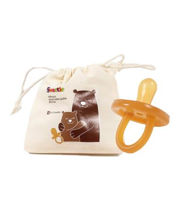 SWEETIE Rubber Pacifier Natural Rubber Natural Rubber Pacifier with Symmetrical Nipple 1 (12-18 Large)
