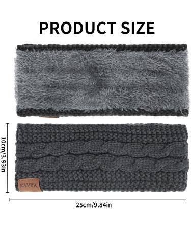 Kavya Winter Headbands for Women - Knitted Headband with Soft Lining for Ear Warmth - Set of 3 Cable Ear Warmers for Skiing and Walking - Perfect Gifts for Women and Girls - Buy Online on GoSupps.com