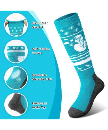 KRLAO Kids Ski Socks - 2 Pairs of Warm & Soft OTC Snow Socks for Toddlers | Ideal for Winter Skiing & Snowboarding - Buy Online on GoSupps.com