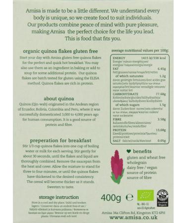  Amisa Amisa Gluten-free organic quinoa flakes 400 g - Buy Online on GoSupps.com
