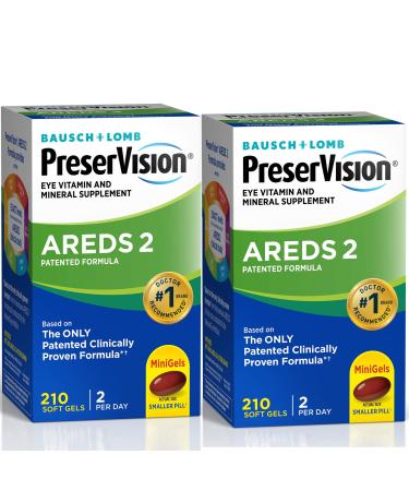 Pre-serVision AREDS 2 Eye ( 210 Softgels) Vitamin & Mineral Supplement Mineral Supplement Contains Lutein Vitamin C Zeaxanthin Zinc & Vitamin E (210 Count (Pack of 2))