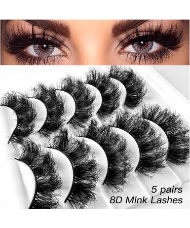 fdsmall False Eyelashes 8D Curl Wispy Long Lashes Fluffy Natural Look False Eyelashes 15 MM Faux Mink Lashes Soft Reusable Eye Lashes 5 Pairs (G5-4) - Buy Online on GoSupps.com