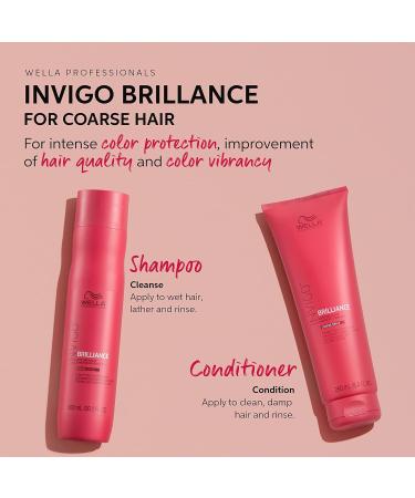 Wella Professionals Invigo Brilliance Shampoo & Conditioner Set for Coarse Colored Hair - Color Protection & Vibrancy - 1 Pack - Buy Online on GoSupps.com