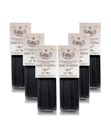 Antico Pastificio Morelli 1860 Srl Sepia Black Spaghetti Flavored Pasta 6 Packs of 500 grams