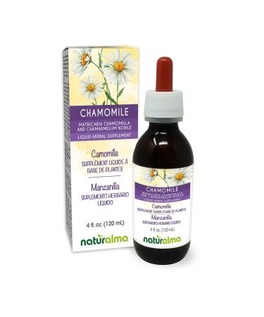 German and Roman Chamomile (Matricaria chamomilla and Chamaemelum nobile) Flower Alcohol-Free Tincture Naturalma | 4 fl oz Liquid Extract in Drops | Herbal Supplement | Vegan | Product of Italy