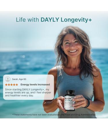 DAYLY Liposomal NAD+ Supplement Nicotinamide Riboside with Urolithin A Resveratrol & CoQ10 NAD Plus Formula for Men & Women Energy Cellular Repair & Anti-Aging Support 30 Days 60 Count (Pack of 1) - Buy Online on GoSupps.com