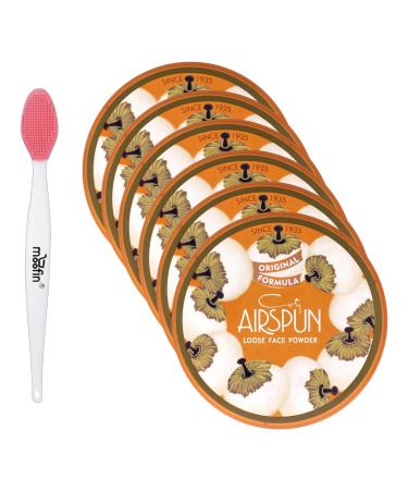 Airspun Loose Face Powder Lightweight Bundle With Nose Cleaning Brush Translucent Powder Setting Powder For Oil Control & Mattifying Effect Powder Foundation Compatible Pack Of 6