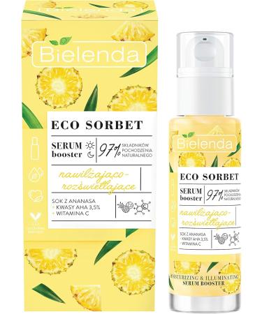 Bielenda - ECO SORBET - Moisturizing and brightening face booster serum - Pineapple - 30 ml - Buy Online on GoSupps.com