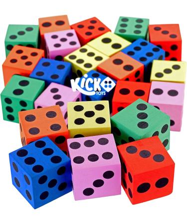 Kicko Foam Dice Set - 24 Pack of Colorful Square Blocks for Building and Learning - Ideal for Educational Toys, Math Teaching, Parties - Buy Online on GoSupps.com