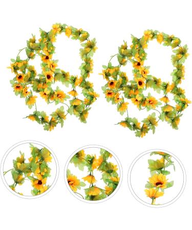 Zerodeko 2pcs Sunflower Vine Yellow Fake Flowers Home Decor Hanging Flowers for Decoration Artificial Ivy Garland Artificial Flower Decoration Sunflower Flower Silk Flower - Buy Online on GoSupps.com