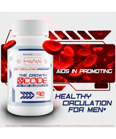 The Growth Code For Bloodflow - Advanced Blood Flow Supplement - Our Best Circulation Supplement - Vasodilator Nitric Oxide Boost Capsules - Max Blood Flow Circulation and Vein Support - Buy Online on GoSupps.com