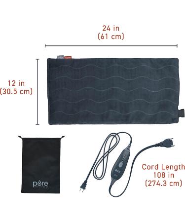 Pure Enrichment PureRelief Pro Far Infrared XL Heating Pad - 12 x 24 - 4 Heat Settings - Dry/Moist Heat - Muscle Relief for Athletes - Buy Online on GoSupps.com
