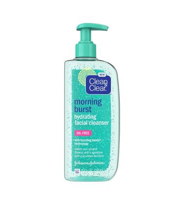 Clean & Clear Morning Burst Oil-Free Hydrating Facial Cleanser with Cucumber & Green Mango Extract, Gentle Daily Face Wash for All Skin Types, Non-Comedogenic, Hypoallergenic, 8 fl. oz