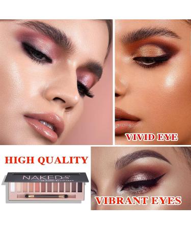 LZYLLS 12 Shades Nude Matte & Shimmer Eyeshadow Palette - Waterproof & Long-Lasting Professional Makeup Palette with Brush (Pearl) - Buy Online on GoSupps.com