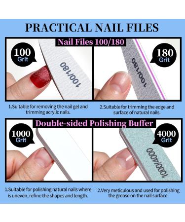 Fandamei Gel Nail Files & Nail Care Set - 100/180 Grit Buffers Tongs & Shaver for Manicure & Pedicure - Z-Blue | Premium International Shipping - Buy Online on GoSupps.com
