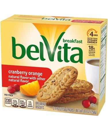 belVita Cranberry Orange Breakfast Biscuits - 5 Packs (4 Biscuits Per Pack) - Buy Online on GoSupps.com