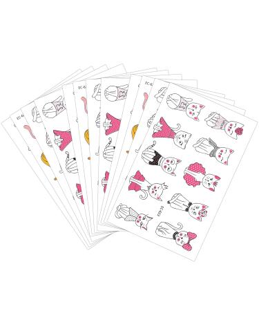 Konsait Cute Kitty Cat Temporary Tattoos for Girls, Kids, and Women - 180pcs | Waterproof Body Art Stickers for Birthday Parties and Goodie Bags - Buy Online on GoSupps.com