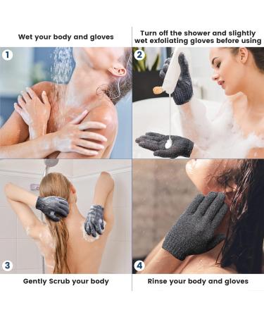 Plant Based Deep Exfoliating Glove - Dual-Sided Mitt for Body and Face - Dead Skin & Fake Tan Remover - Grey & Blue - Buy Online on GoSupps.com
