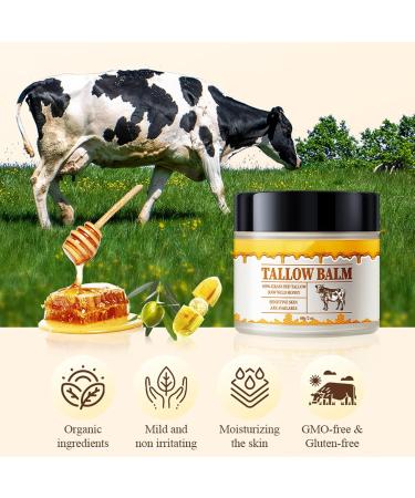 Sheghy Beef Tallow and Honey Balm for Skin Natural Grass-Fed Beef Tallow & Raw Wild Honey Moisturizer for Face & Body Organic Tallow Skin Care Cream with Vitamin E for Skin Hydration (1pc) - Buy Online on GoSupps.com