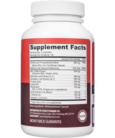 LIVELY VITAMIN CO. Viva La Liver - Detox & Cleanse - Enhance Liver Function Immunity & Cognitive Clarity - 90 Capsules for Healthy Weight & Inflammation Support - Buy Online on GoSupps.com