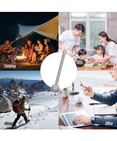 TiTo Titanium Long Handle Spork and Spoon - Eco-Friendly Ultralight Portable Flatware for Camping, Backpacking, Hiking, Travel - with Bag (Spork) - Buy Online on GoSupps.com