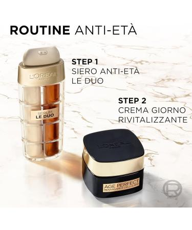 L'Or al Paris Le Duo Anti-Ageing Serum For All Skin Types Double Firming and Illuminating Action Soft and Nourished Skin Zero Wrinkles With Collagen and Vitamins B3 and C Age Perfect 30 ml - Buy Online on GoSupps.com