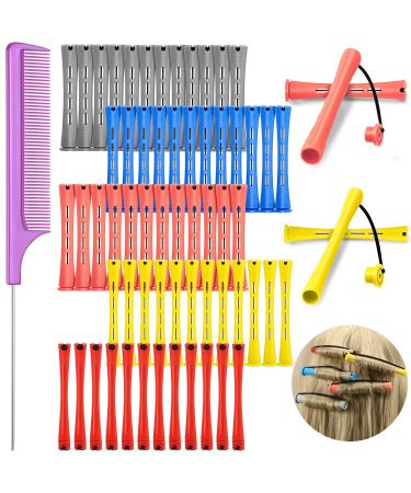 60 Pieces Hair Perm Rods Set Plastic Perming Rods Cold Wave Rods 5 Sizes Hair Curling Rollers with Rat Tail Hair Comb Stainless Steel Pintail Comb for Women Girls Hairdressing Styling - Buy Online on GoSupps.com